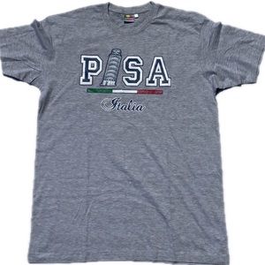 Smartee Italian leaning tower of Pisa tourists size medium grey and blue shirt